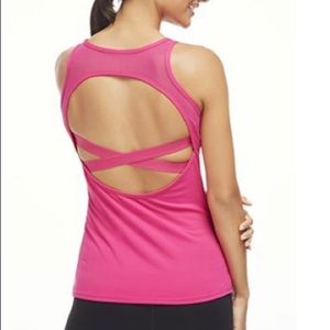 Fuchsia tank top with built in bra